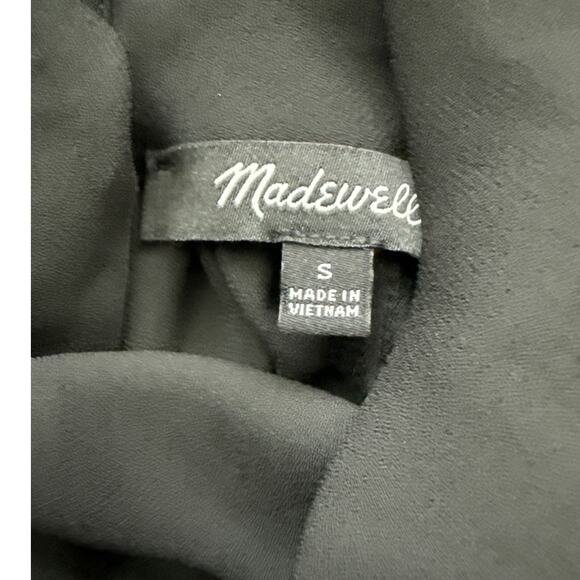 Madewell Turtleneck Long-Sleeve Top Chiffon Black Size Medium - Picture 8 of 11